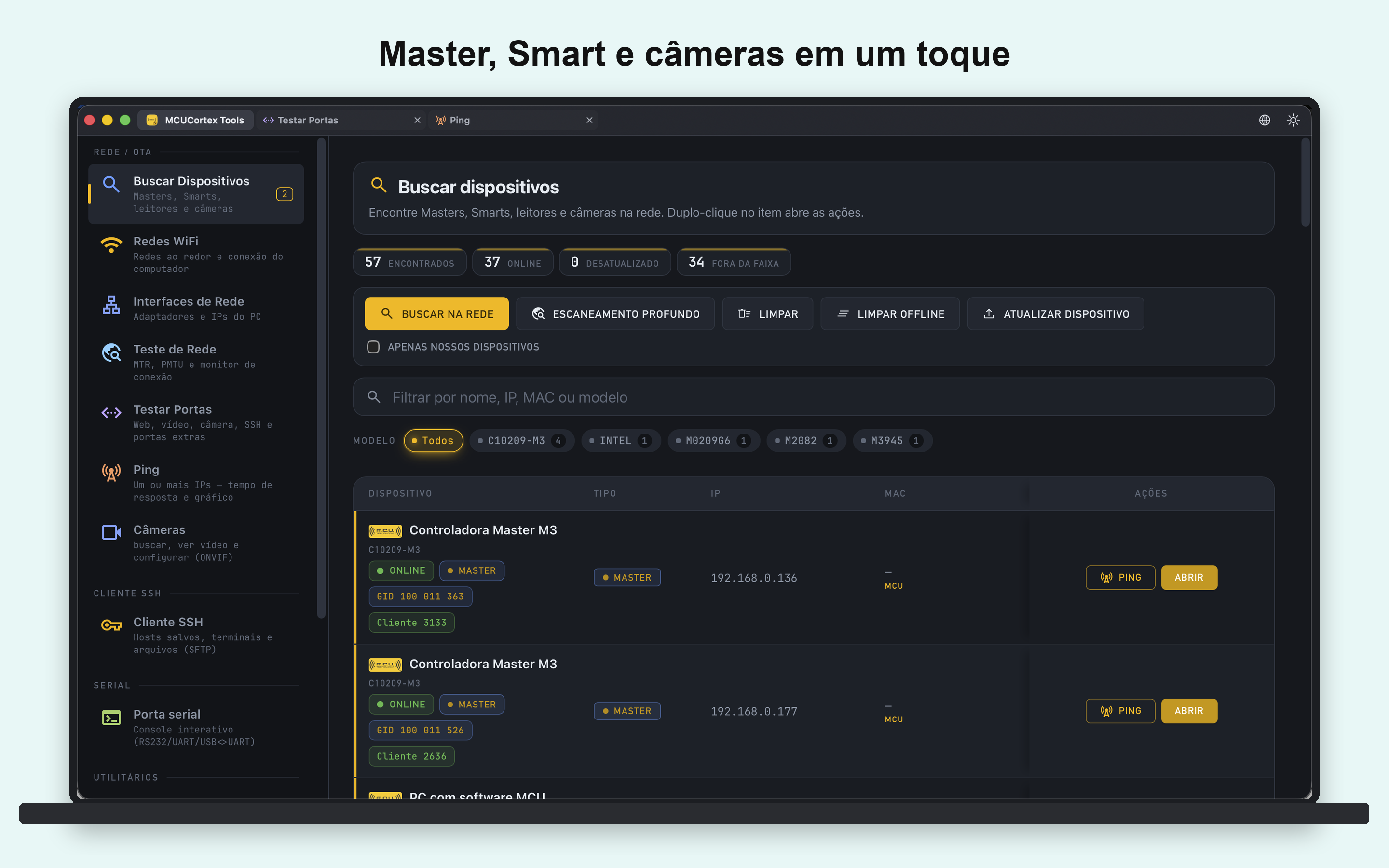 MCU Cortex Tools: buscar dispositivos na rede